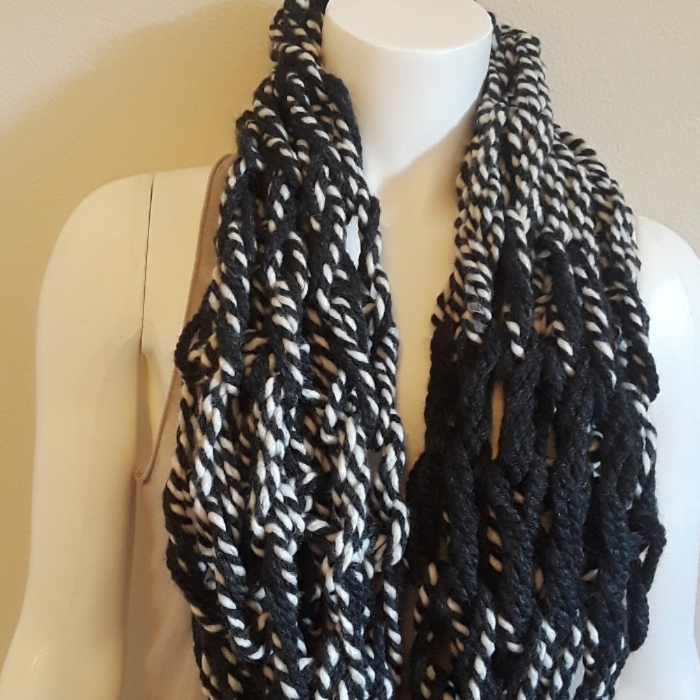 black arm knit Infinity scarf
